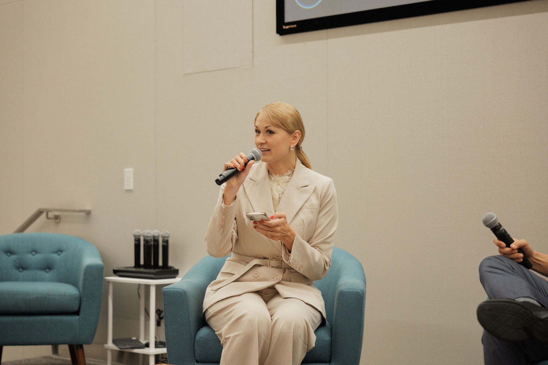 Imagine Next host introducing the Capital Day fireside session at UC Law SF