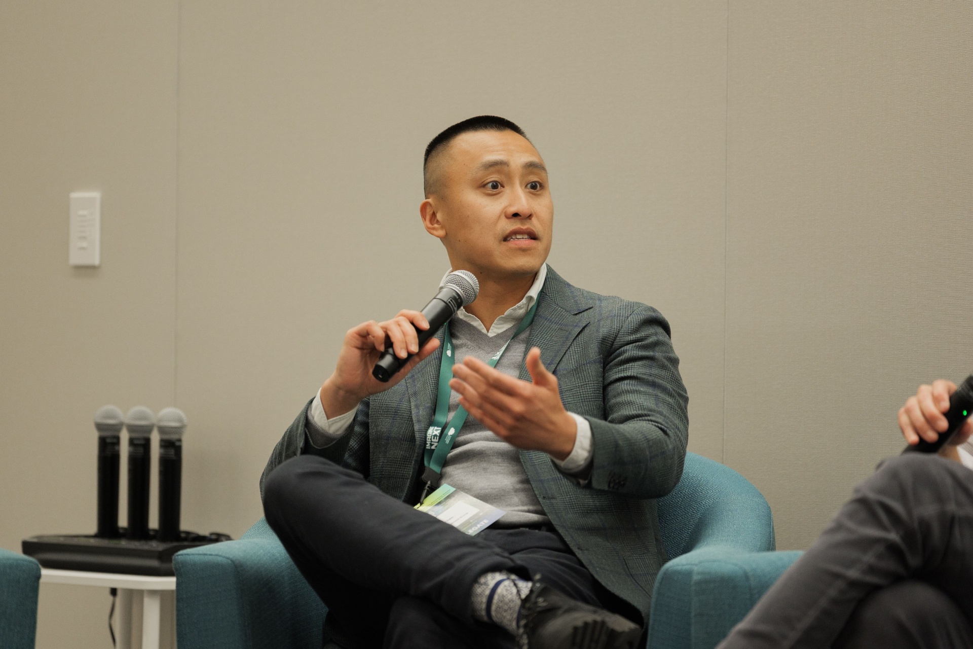 Adam E. Bergman, Managing Director at EcoTech Capital, speaking with mic during the Capital Day debt and structured finance panel