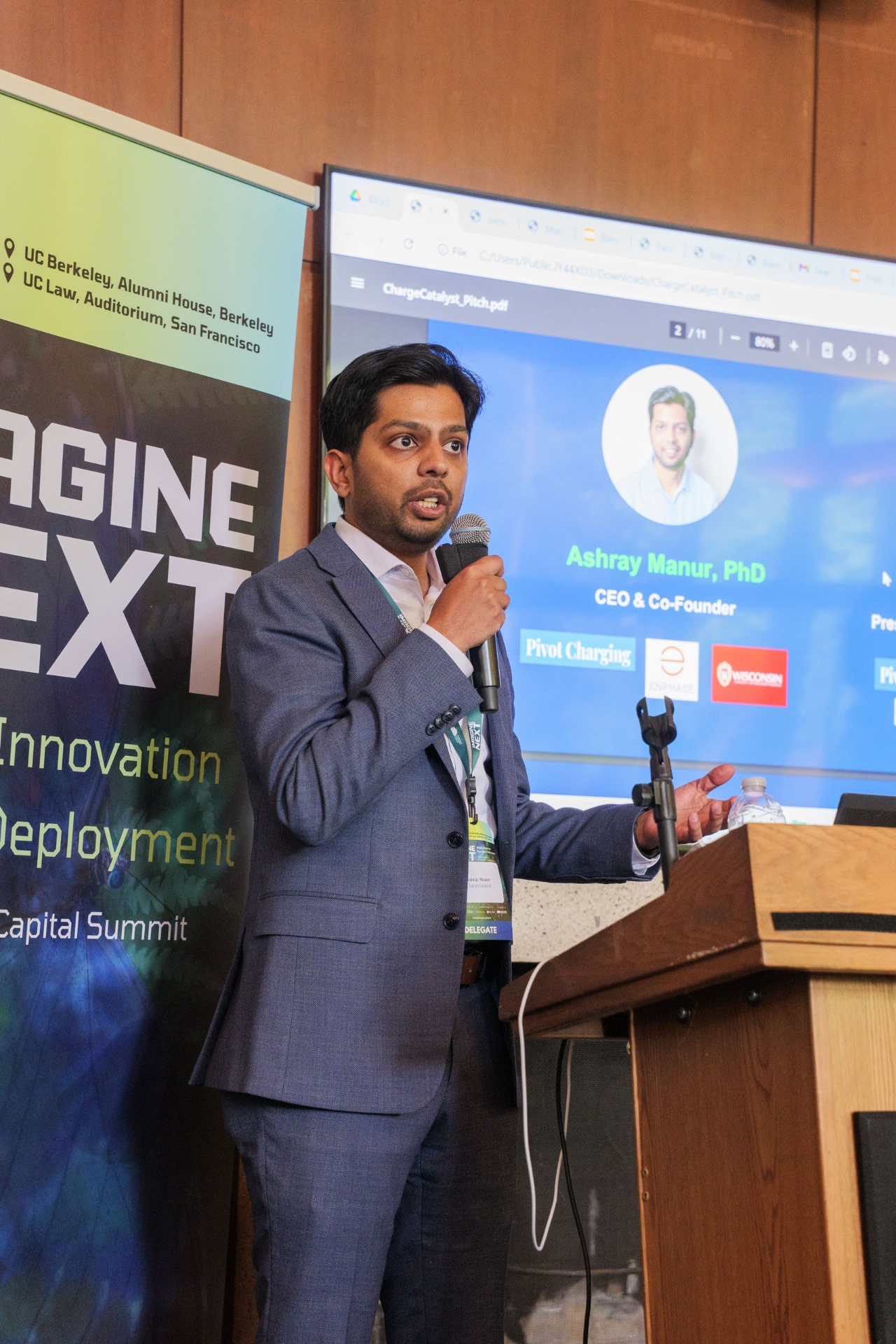 Ashray Manur introducing the ChargeCatalyst founding team and advisors