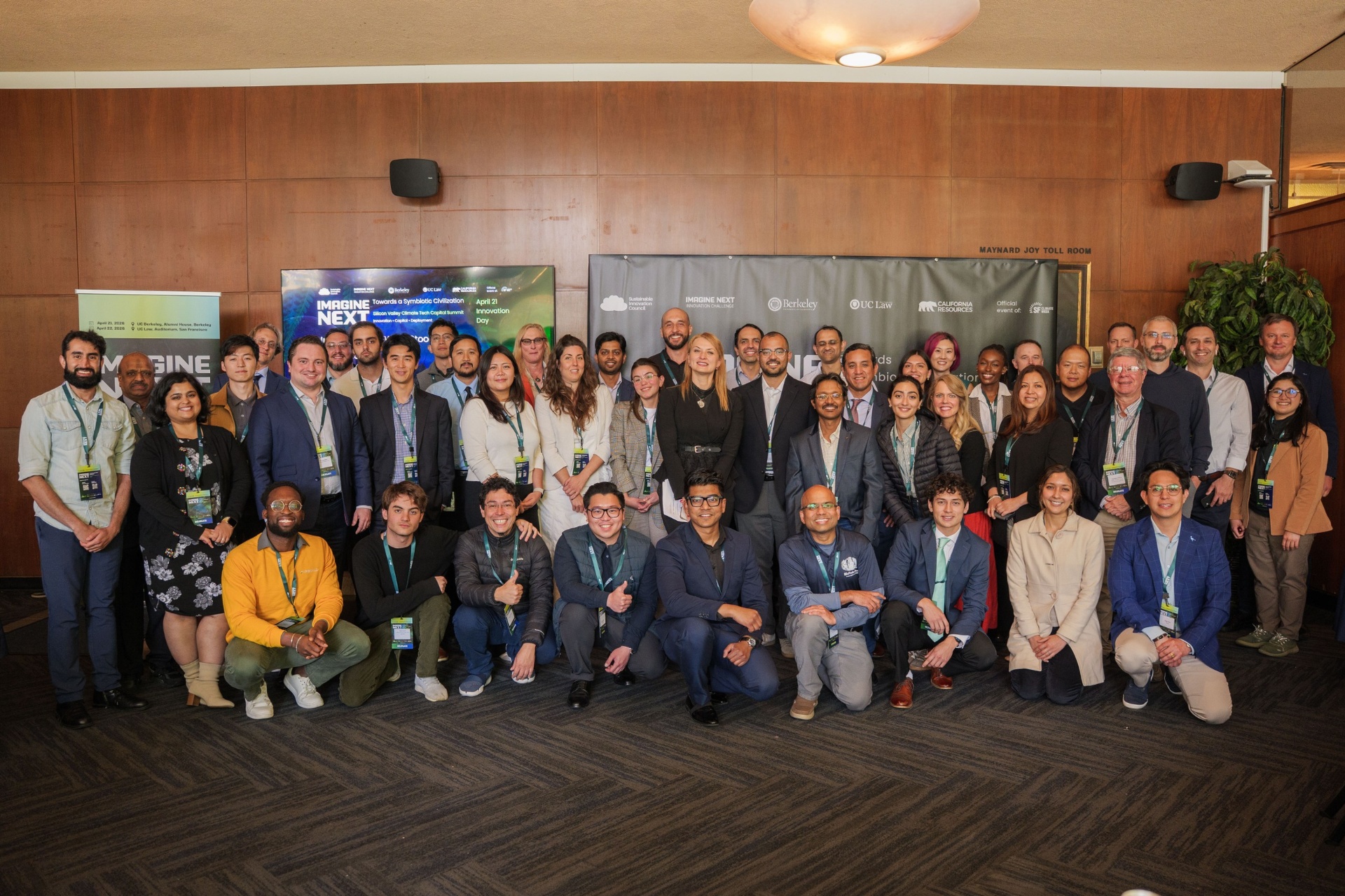 Imagine Next Innovation Day full cohort group photo at UC Berkeley Alumni House
