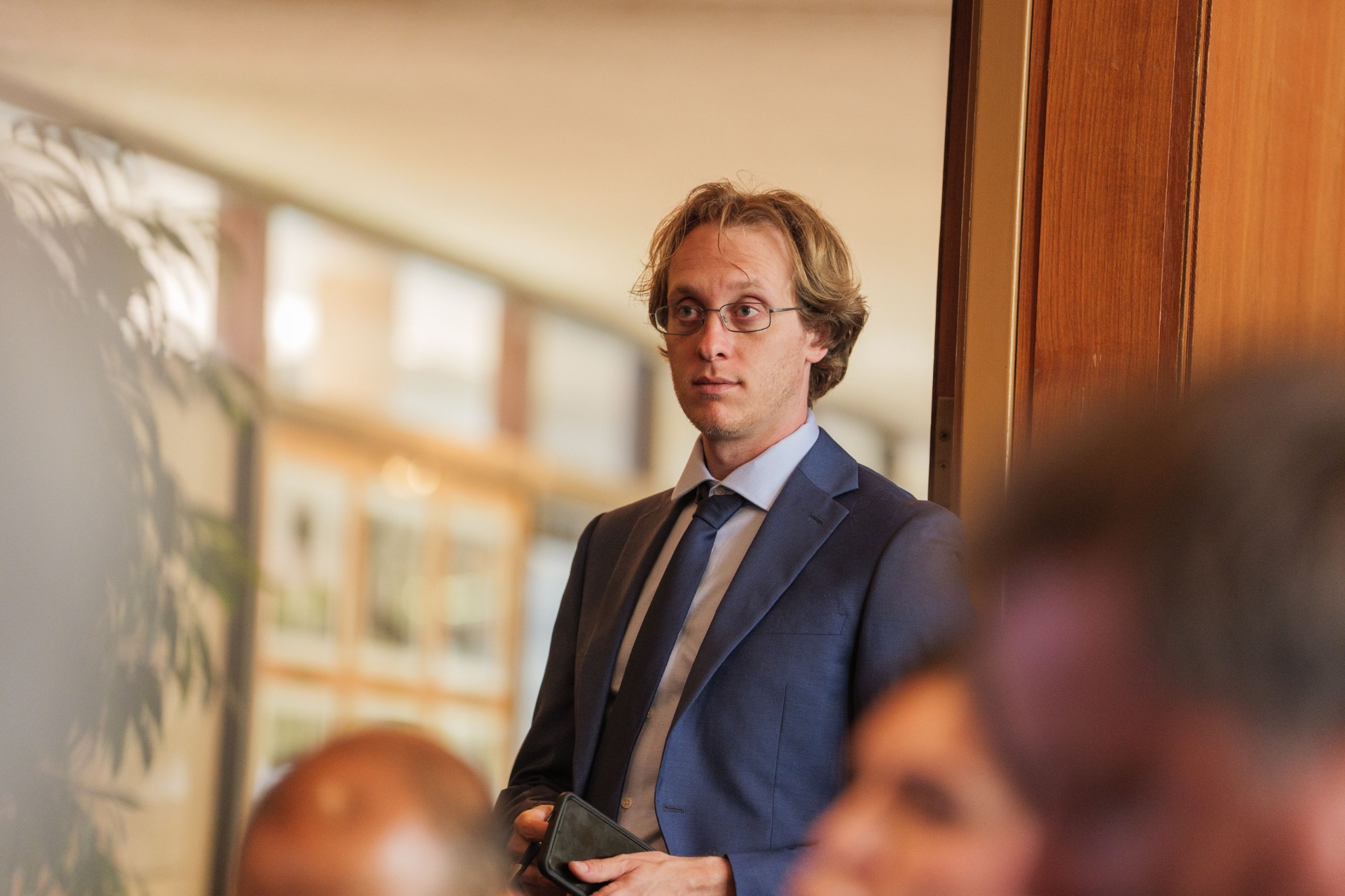 Delegate listening attentively during a pitch session